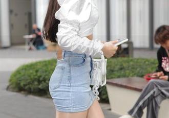 魔镜街拍 – 肉丝与包臀裙的萌宝儿图包：哈哈镜效果满分